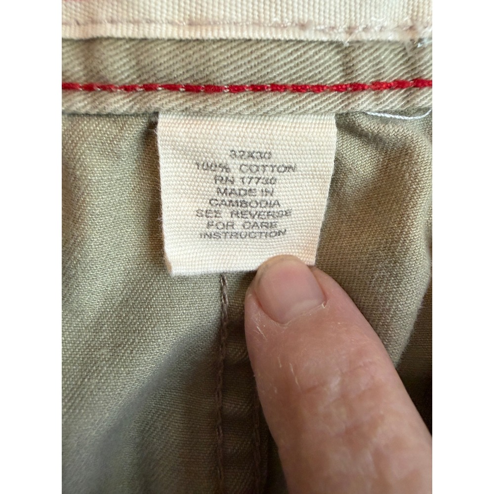 Mossimo Cargo Supply Mens Khaki Tan Cotton Twill Straight Leg Cargo Pants 32x30 - Picture 4 of 4
